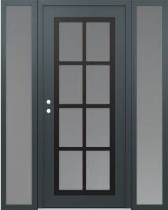 Diamond C16 68" x 80" anthracite/anthracite frosted Glass Panel black RHI with 2 Sidelites frosted Glass