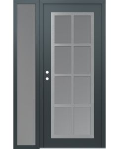 Diamond C16 50" x 80" anthracite/anthracite frosted Glass Panel stainless steel RHI with Sidelite frosted Glass