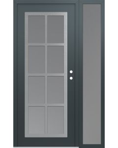 Diamond C16 50" x 80" anthracite/anthracite frosted Glass Panel stainless steel LHI with Sidelite frosted Glass