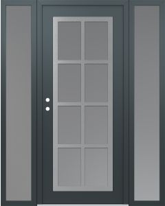 Diamond C16 68" x 80" anthracite/anthracite frosted Glass Panel stainless steel RHI with 2 Sidelites frosted Glass