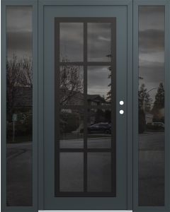 Diamond C16 68" x 80" anthracite/anthracite mirrored Glass Panel black LHI with 2 Sidelites mirrored Glass
