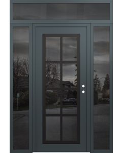 Diamond C16 64" x 96" anthracite/anthracite mirrored Glass Panel black LHI with 2 Sidelites and Transom mirrored Glass