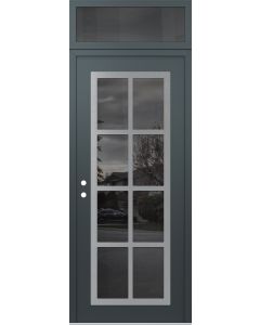 Diamond C16 36" x 96" anthracite/anthracite mirrored Glass Panel stainless steel RHI with Transom mirrored Glass