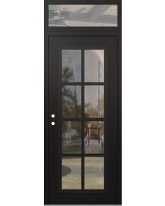 Diamond C16 36" x 96" black/black clear Glass Panel black RHI with Transom clear Glass