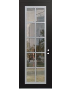 DIAMOND C16 36" X 96" BLACK/BLACK CLEAR GLASS PANEL STAINLESS STEEL LHI