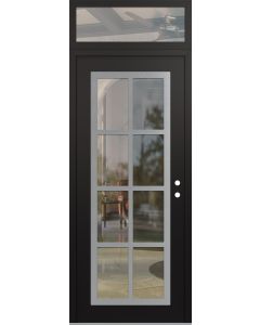 Diamond C16 36" x 96" black/black clear Glass Panel stainless steel LHI with Transom clear Glass