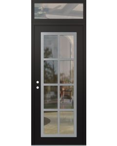 Diamond C16 36" x 96" black/black clear Glass Panel stainless steel RHI with Transom clear Glass