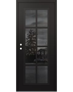 Diamond C16 36" x 80" black/black mirrored Glass Panel black RHI