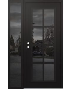 Diamond C16 52" x 80" black/black mirrored Glass Panel black RHI with Sidelite mirrored Glass