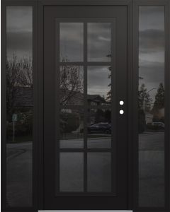 Diamond C16 68" x 80" black/black mirrored Glass Panel black LHI with 2 Sidelites mirrored Glass