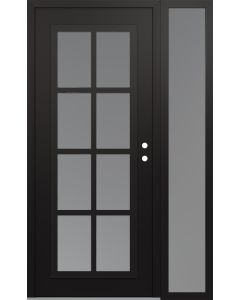 Diamond C16 50" x 80" black/white frosted Glass Panel black LHI with Sidelite frosted Glass