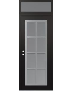 Diamond C16 36" x 96" black/white frosted Glass Panel stainless steel RHI with Transom frosted Glass