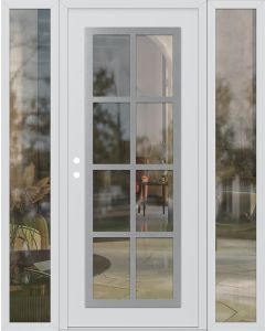 Diamond C16 60" x 80" white/white clear Glass Panel stainless steel RHI with 2 Sidelites clear Glass