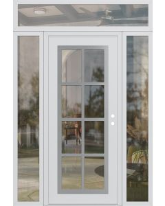 Diamond C16 60" x 96" white/white clear Glass Panel stainless steel LHI with 2 Sidelites and Transom clear Glass