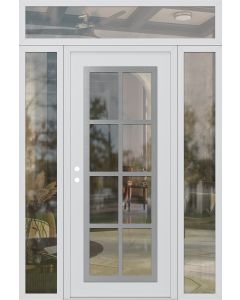 Diamond C16 60" x 96" white/white clear Glass Panel stainless steel RHI with 2 Sidelites and Transom clear Glass