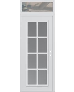 DIAMOND C16 36" X 96" WHITE/WHITE FROSTED GLASS PANEL WHITE LHI WITH TRANSOM CLEAR GLASS