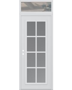 DIAMOND C16 36" X 96" WHITE/WHITE FROSTED GLASS PANEL WHITE RHI WITH TRANSOM CLEAR GLASS
