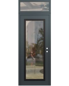 Diamond C1 36" x 96" anthracite/anthracite clear Glass Panel black LHI with Transom clear Glass