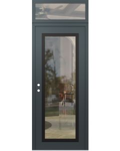 Diamond C1 36" x 96" anthracite/anthracite clear Glass Panel black RHI with Transom clear Glass