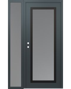 Diamond C1 52" x 80" anthracite/anthracite frosted Glass Panel black RHI with Sidelite frosted Glass