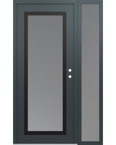 Diamond C1 50" x 80" anthracite/anthracite frosted Glass Panel black LHI with Sidelite frosted Glass