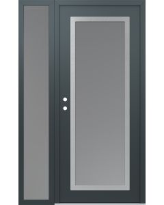 Diamond C1 52" x 80" anthracite/anthracite frosted Glass Panel stainless steel RHI with Sidelite frosted Glass