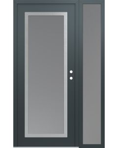 Diamond C1 52" x 80" anthracite/anthracite frosted Glass Panel stainless steel LHI with Sidelite frosted Glass