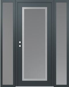 Diamond C1 68" x 80" anthracite/anthracite frosted Glass Panel stainless steel RHI with 2 Sidelites frosted Glass