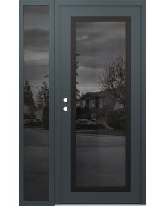 Diamond C1 48" x 80" anthracite/anthracite mirrored Glass Panel black RHI with Sidelite mirrored Glass