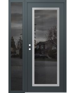 Diamond C1 50" x 80" anthracite/anthracite mirrored Glass Panel stainless steel RHI with Sidelite mirrored Glass