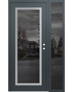 Diamond C1 52" x 80" anthracite/anthracite mirrored Glass Panel stainless steel LHI with Sidelite mirrored Glass