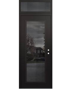 Diamond C1 36" x 96" black/black mirrored Glass Panel black LHI with Transom mirrored Glass