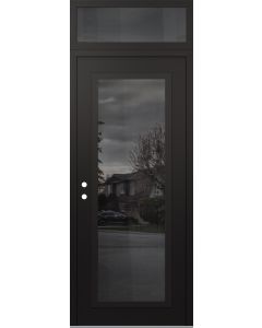 Diamond C1 36" x 96" black/black mirrored Glass Panel black RHI with Transom mirrored Glass