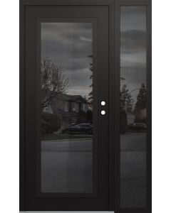 Diamond C1 50" x 80" black/black mirrored Glass Panel black LHI with Sidelite mirrored Glass