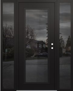 Diamond C1 68" x 80" black/black mirrored Glass Panel black LHI with 2 Sidelites mirrored Glass