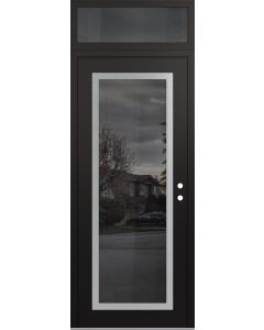 Diamond C1 36" x 96" black/black mirrored Glass Panel stainless steel LHI with Transom mirrored Glass