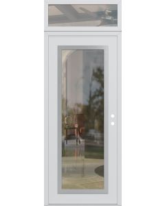 Diamond C1 36" x 96" white/white clear Glass Panel stainless steel LHI with Transom clear Glass