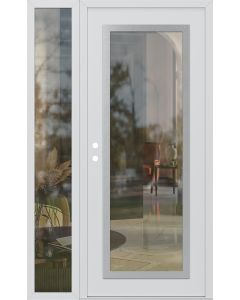 Diamond C1 52" x 80" white/white clear Glass Panel stainless steel RHI with Sidelite clear Glass