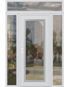 Diamond C1 60" x 96" white/white clear Glass Panel stainless steel RHI with 2 Sidelites and Transom clear Glass