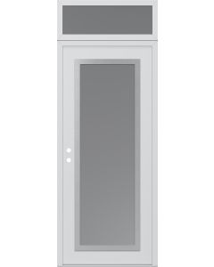 Diamond C1 36" x 96" white/white frosted Glass Panel stainless steel RHI with Transom frosted Glass