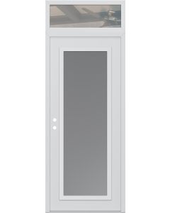 DIAMOND C1 36" X 96" WHITE/WHITE FROSTED GLASS PANEL WHITE RHI WITH TRANSOM CLEAR GLASS