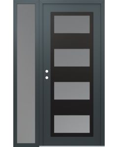 Diamond C2 50" x 80" anthracite/anthracite frosted Glass Panel black RHI with Sidelite frosted Glass