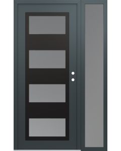 Diamond C2 50" x 80" anthracite/anthracite frosted Glass Panel black LHI with Sidelite frosted Glass