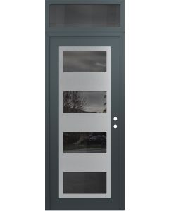 Diamond C2 36" x 96" anthracite/anthracite mirrored Glass Panel stainless steel LHI with Transom mirrored Glass