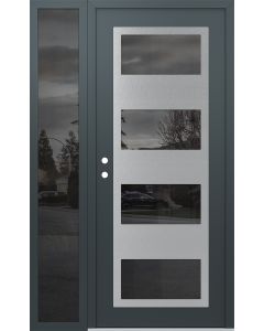Diamond C2 50" x 80" anthracite/anthracite mirrored Glass Panel stainless steel RHI with Sidelite mirrored Glass