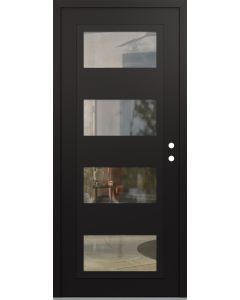 Diamond C2 36" x 80" black/black clear Glass Panel black LHI