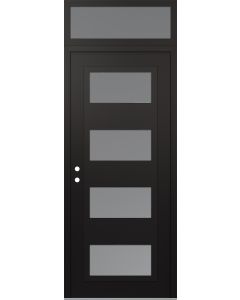 Diamond C2 36" x 96" black/white frosted Glass Panel black RHI with Transom frosted Glass