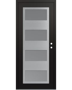 Diamond C2 36" x 80" black/white frosted Glass Panel stainless steel LHI