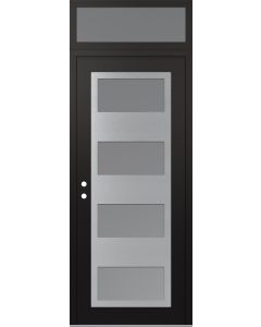 Diamond C2 36" x 96" black/white frosted Glass Panel stainless steel RHI with Transom frosted Glass