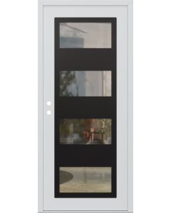 Diamond C2 36" x 80" white/white clear Glass Panel black RHI